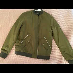 Zara Green Military Bomber Jacket